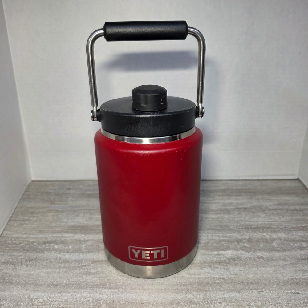 YETI Rambler Half Gallon Jug Red Stainless Steel Vacuum Insulated Water Bottle